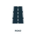 Road icon in vector. Flat style icon design. Vector illustration of road icon. Pictogram isolated on white.