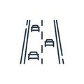 road icon vector from public transportation concept. Thin line illustration of road editable stroke. road linear sign for use on Royalty Free Stock Photo