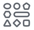 Road icons for cars in the form of geometric shapes map element. Set of closed line of car tracks. Isolated vector Royalty Free Stock Photo