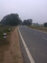 Road impact in morning in India beautiful bridge