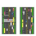 Road infographics. Plot road, highway, street. Intersection. With different cars.