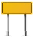 Road information board template. Empty yellow street sign