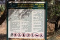 Road information sign installed on the side of the road in Israel.