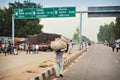 Road information sign in Attari