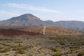 Road inside caldera of Volcano Teide, Tenerife island, Canary islands, Spain Royalty Free Stock Photo