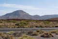 Road inside caldera of Volcano Teide, Tenerife island, Canary islands, Spain Royalty Free Stock Photo