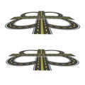 Road interchange. Highway with yellow markings in the perspective. illustration: