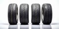 rubber tyre automobile object tread isolated tire wheel car auto background. Generative AI.