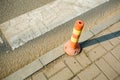 Road isolation piles Royalty Free Stock Photo