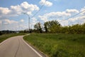 Road in the italian countryside in spring on a clear day Royalty Free Stock Photo
