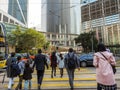 The road jaywalking of many people in Hong Kong. 7th, Dec.2016, Hong Kong