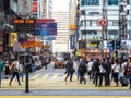 The road jaywalking of many people in Hong Kong. 9th, Dec.2016, Hong Kong