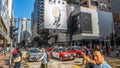 The road jaywalking of many people in Hong Kong. 9th, Dec.2016, Hong Kong