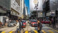 The road jaywalking of many people in Hong Kong. 9th, Dec.2016, Hong Kong