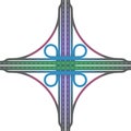 Road Junction Cloverleaf Interchange Colors