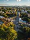 Road junction in a European city with its evening traffic, Riga, Latvia Royalty Free Stock Photo