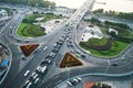 A road junction at evening Royalty Free Stock Photo