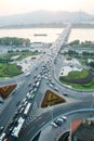 A road junction at evening Royalty Free Stock Photo