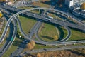 Road junction, Riga. View from above. Aerial Landscape.nn