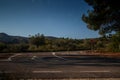 Road junction with stop sign Royalty Free Stock Photo