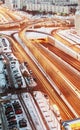 Road junction in the streets of Moscow Royalty Free Stock Photo