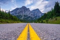 Road in Kananaskis Country in the Canadian Rocky Mountains Royalty Free Stock Photo