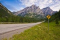 Road in Kananaskis Country in the Canadian Rocky Mountains Royalty Free Stock Photo