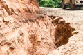 Road landslide damage