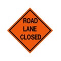 Road Lane Closed Traffic Road Sign,Vector Illustration, Isolate On White Background Icon Royalty Free Stock Photo