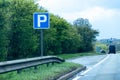 Road Layby Parking Royalty Free Stock Photo