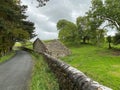 Bell Busk to Airton road, with a ruined stone barn near, Gargrave, Skipton, UK