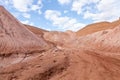 Road leading down to the deep blue Hidden Lake near the Timna park,surrounded by mountains near Eilat city, Arava Valley, Royalty Free Stock Photo