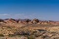 Road leading through the rock formations at the Valley of Fire State Park in the southern Nevada desert near Las Vegas. Royalty Free Stock Photo