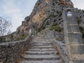 Stairway leading to a chapel.