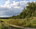 The road leading to the field. Royalty Free Stock Photo