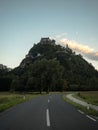 Road leading to the medieval castle Burg Hochosterwitz in Carinthia Austria Royalty Free Stock Photo