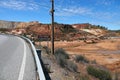 Road leading to Rio Tinto river near Nerva in Spain Royalty Free Stock Photo