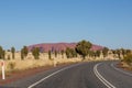 Road leading to Yulara center, image taken from on the access road, Yulara, Ayers Rock, Red Center, Australia