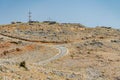 Road leading up to IDF observation towers, Mount Hermon, Israel Royalty Free Stock Photo