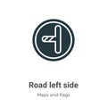 Road left side vector icon on white background. Flat vector road left side icon symbol sign from modern maps and flags collection Royalty Free Stock Photo