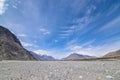 On the road in Leh Ladakh landscape.Khardung La pass.Road on snow mountain in northern India. Royalty Free Stock Photo