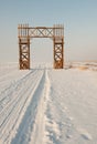 The road of life on Lake Ladoga. The road of life on Lake Ladoga Royalty Free Stock Photo