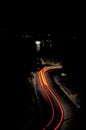 Road with light trails