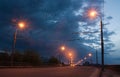 Road lighting at dawn Royalty Free Stock Photo