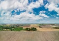 Road lined with Cypress trees leading to a farmhouse. Tuscany, Italy Royalty Free Stock Photo