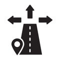 Road location, direction, road, location fully editable vector icon Royalty Free Stock Photo