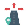 Road location, direction, road, location fully editable vector icon Royalty Free Stock Photo