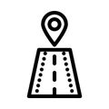 Road location thin line icon