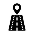 Road location vector glyph flat icon