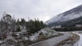 Road from Lom to Garmo in autumn in Norway